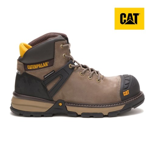CAT Excavator Superlite Waterproof Nano Toe Men's Work Boots Brown (AU O-645) Australia